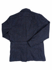 Navy Donegal Tweed Safari Jacket