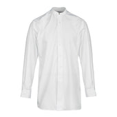 Classic Fit Plain Neckband Poplin Double Cuff Shirt In