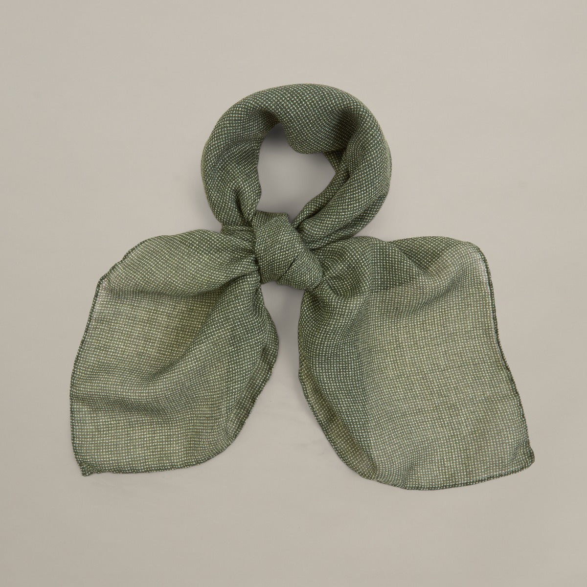 Wool And Silk Glen Check Neckerchief In Dark Green