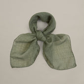 Wool And Silk Glen Check Neckerchief In Dark Green