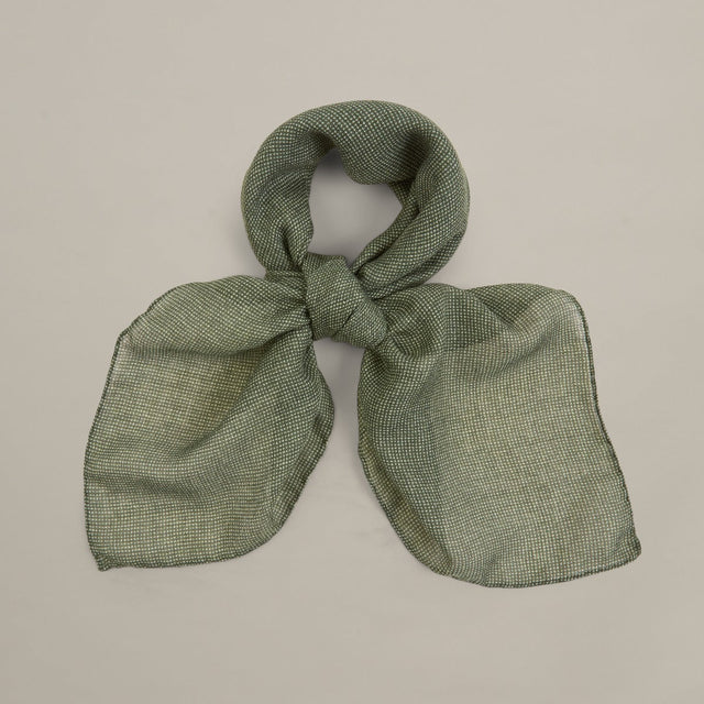 Wool And Silk Glen Check Neckerchief In Dark Green