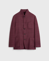 Nehru Jacket - Raw Silk - Burgundy