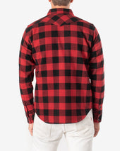 Ultra Heavy Flannel Buffalo Check Western Shirt - Red/Black