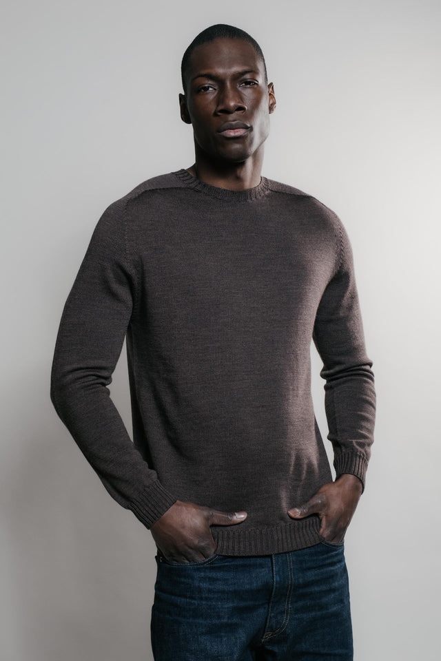 Pull Aris Col Rond - Marron