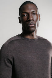 Pull Aris Col Rond Marron