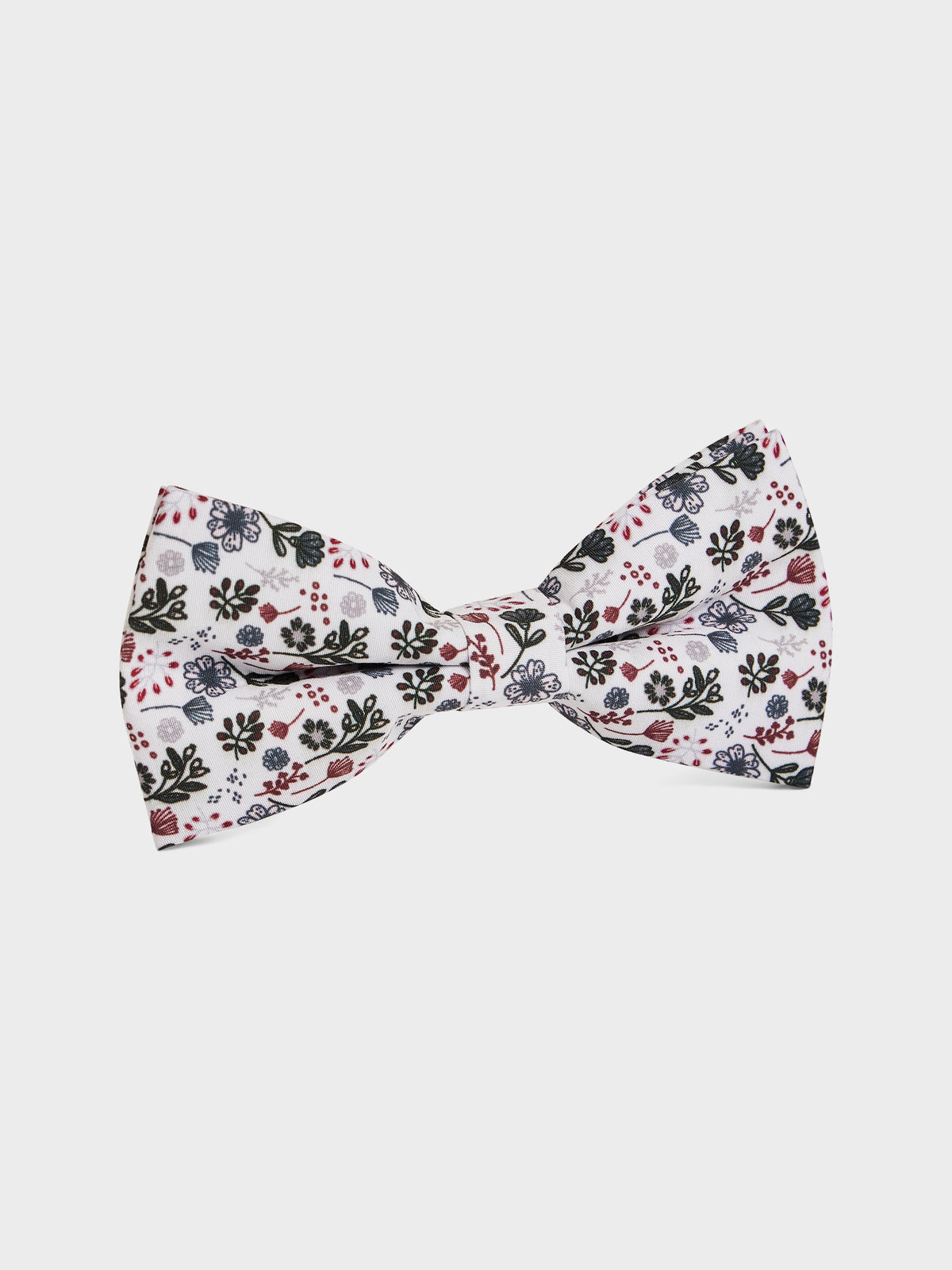 Noeud Papillon Motif Fleuri Bordeaux Et Gris