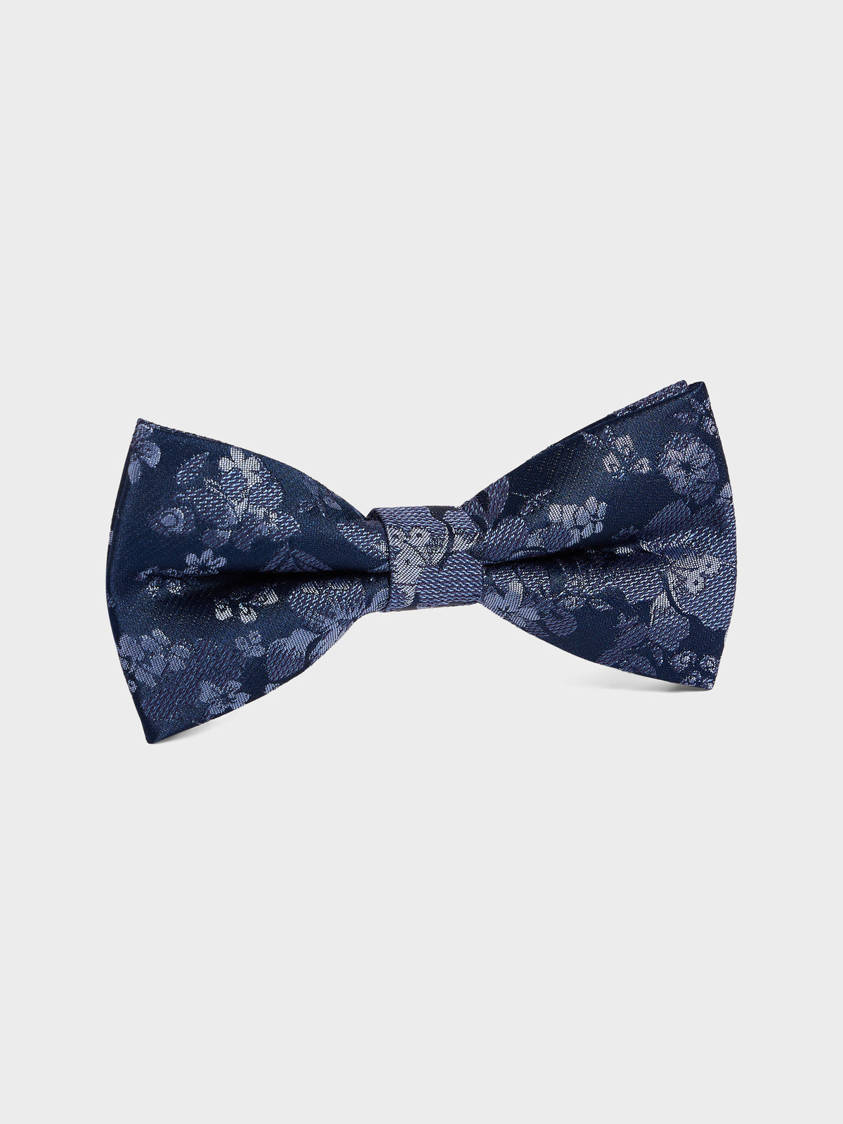 Noeud Papillon En Coton Et Soie Bleu Motif Fleuri