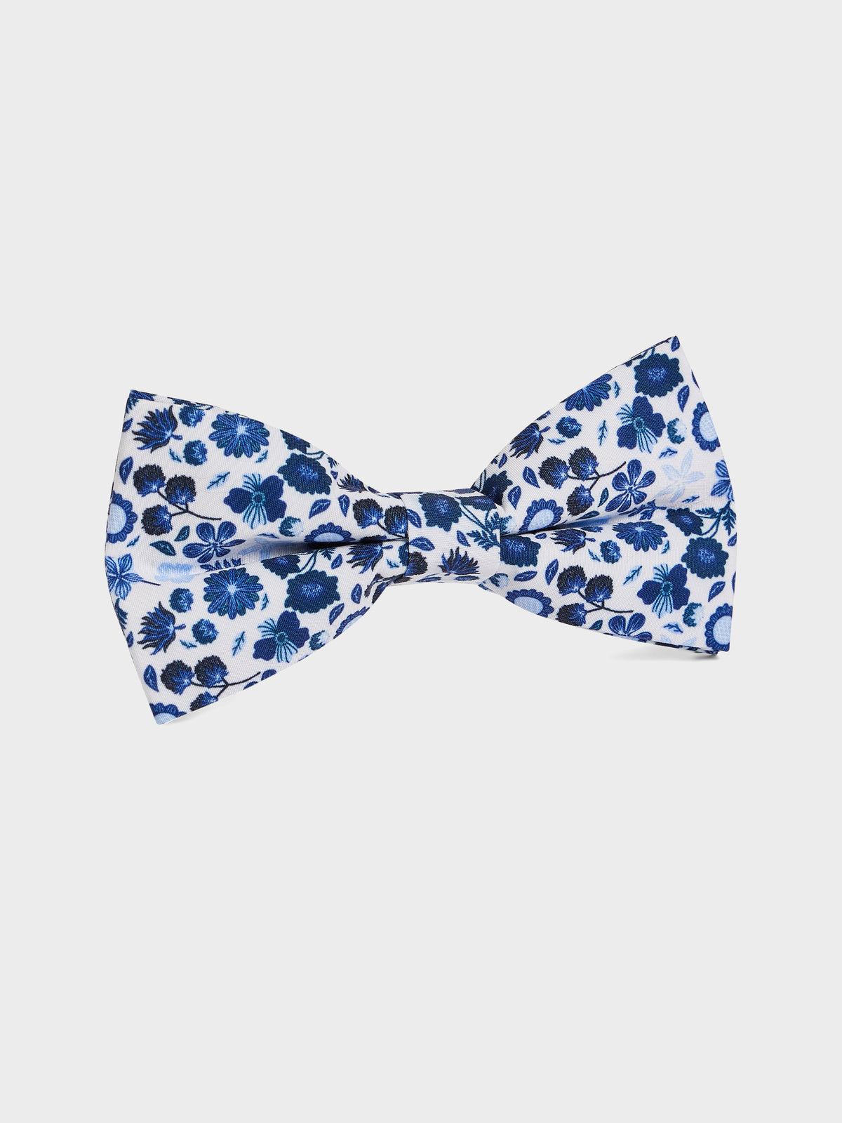Noeud Papillon Motif Fleuri Bleu