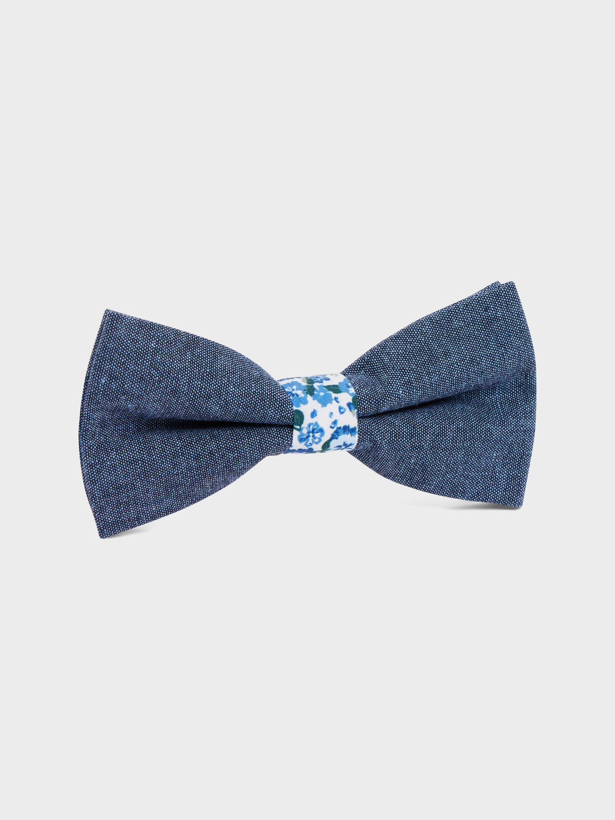 Noeud Papillon Bi Mati Re Bleu Azur Motif Fleuri