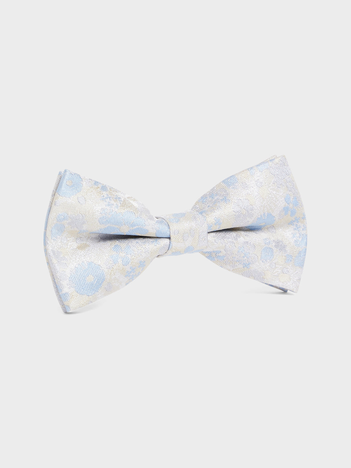 Noeud Papillon En Soie M Lang E Beige Motif Fleuri Bleu
