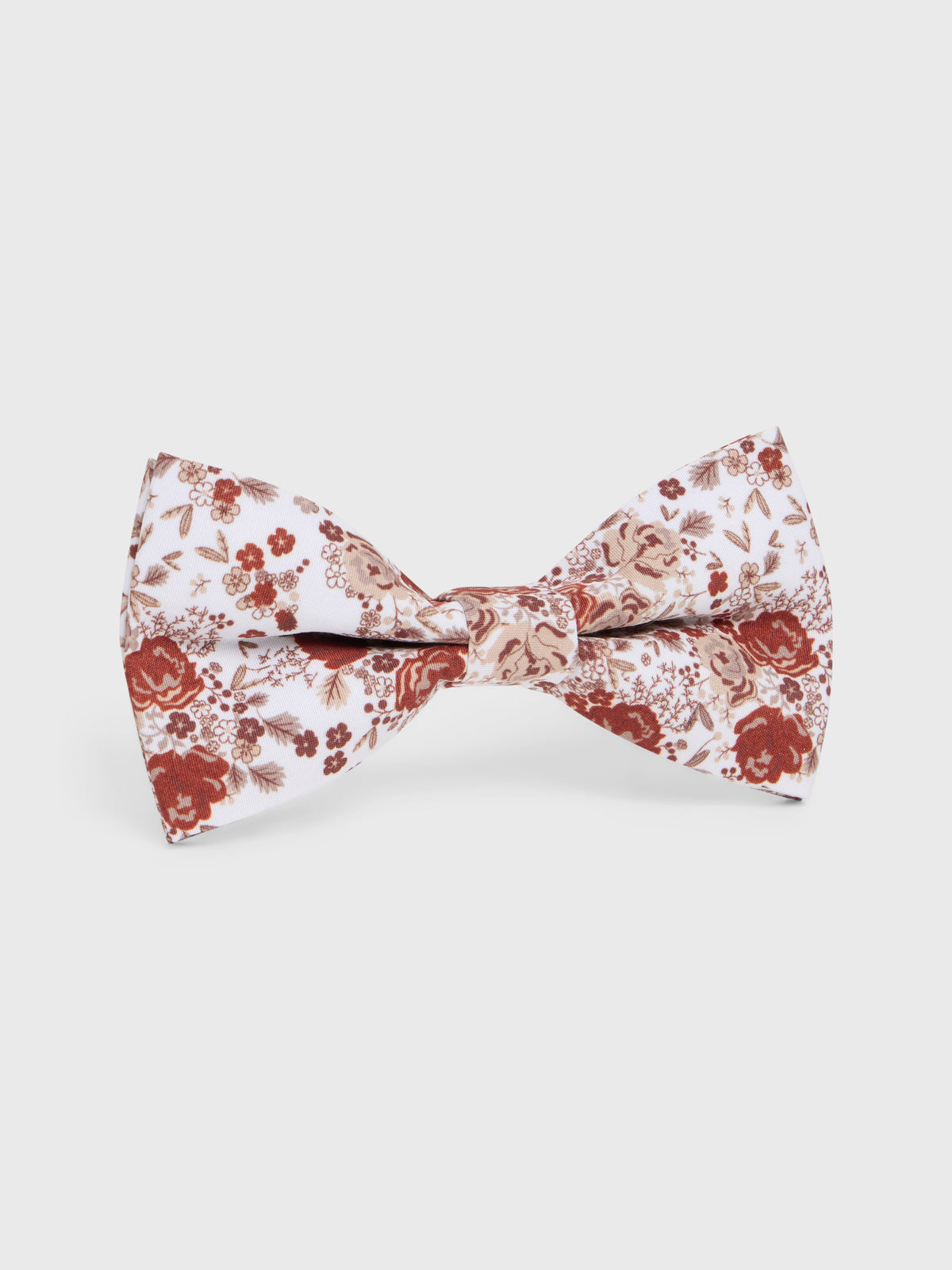 Noeud Papillon Motif Fleuri Beige