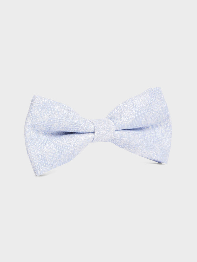 Noeud papillon en coton et soie à motif fleuri bleu