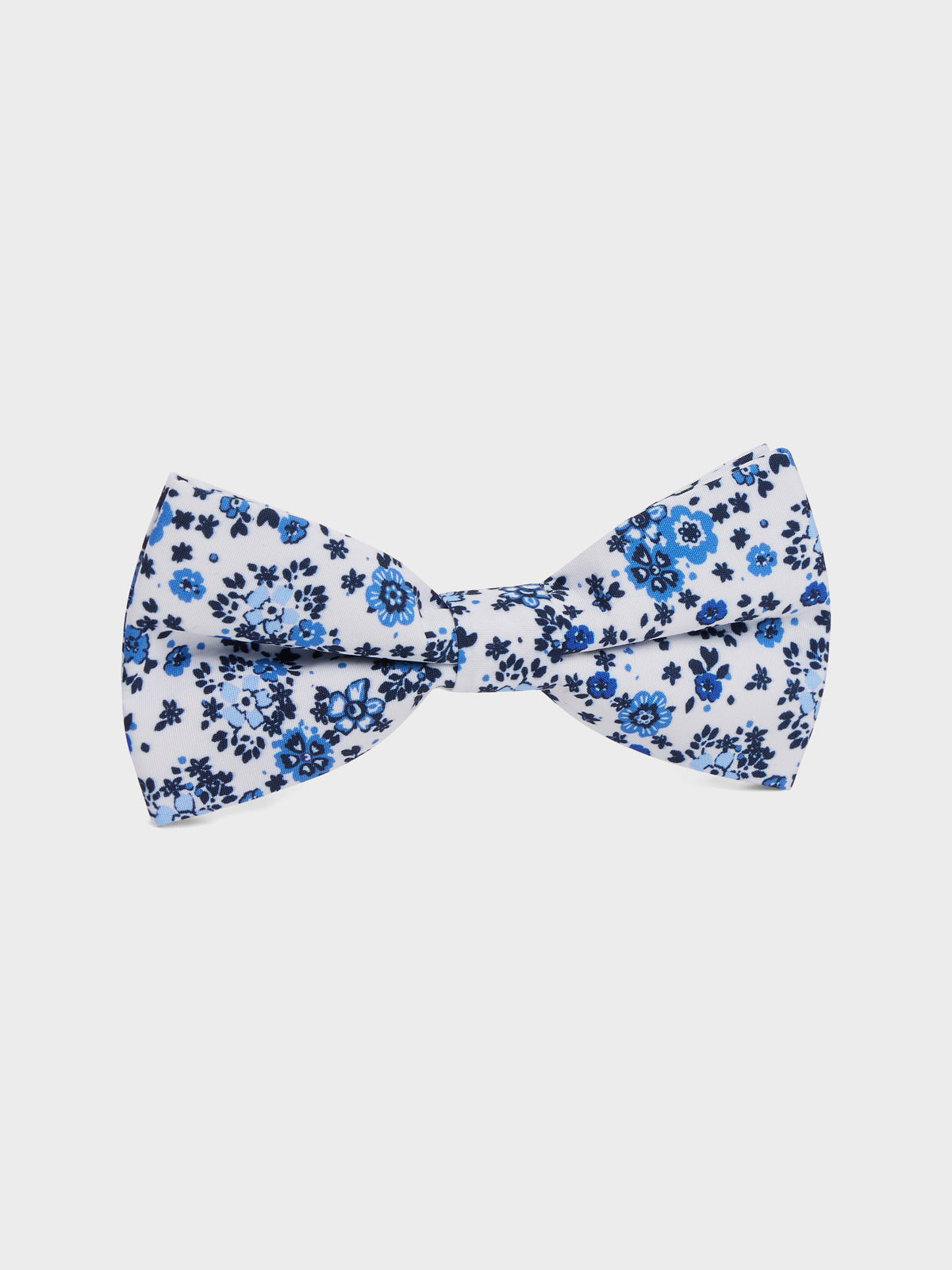 Noeud Papillon Motif Fleuri Bleu