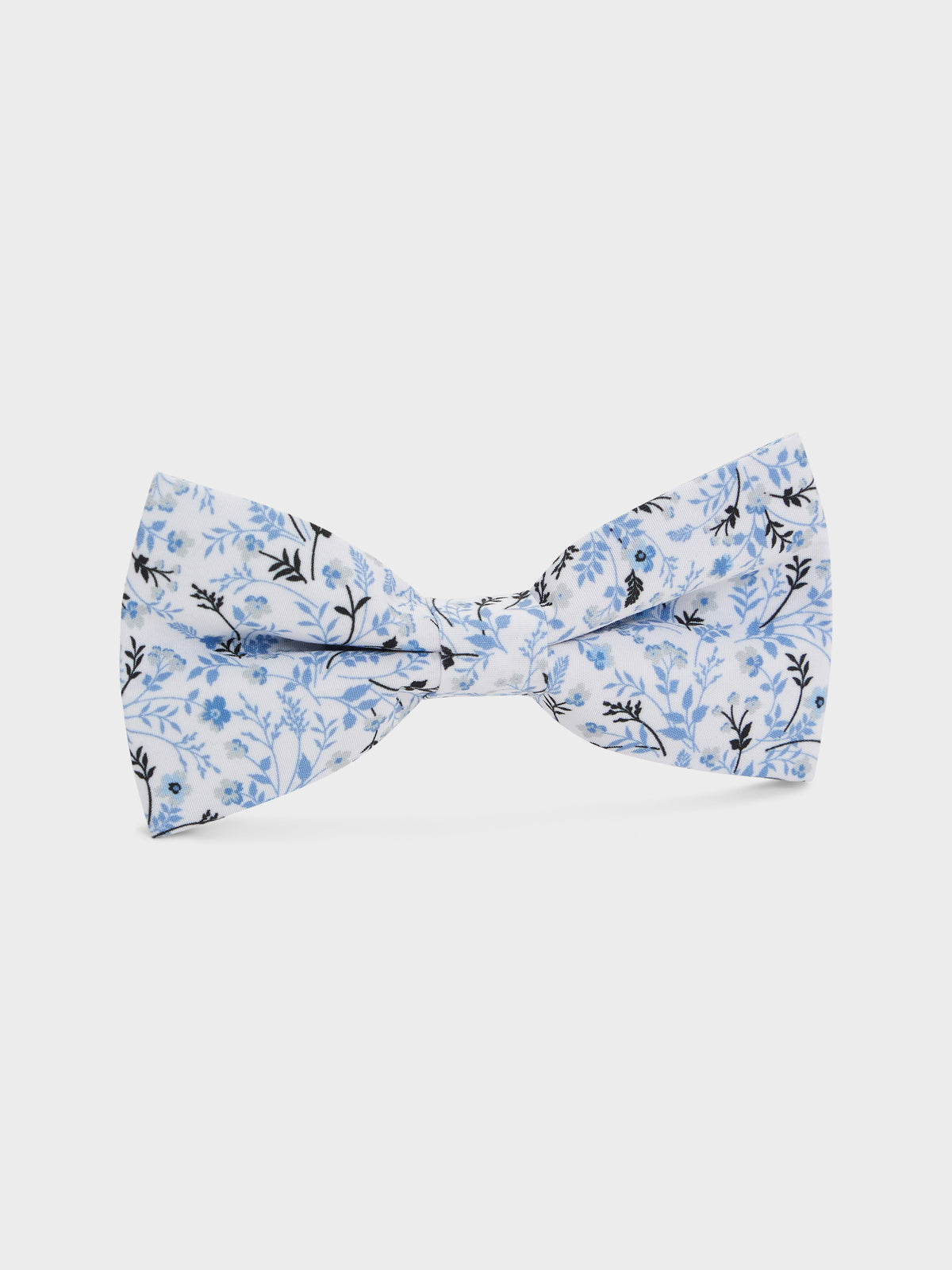 Noeud Papillon Bleu Azur Motif Fleuri