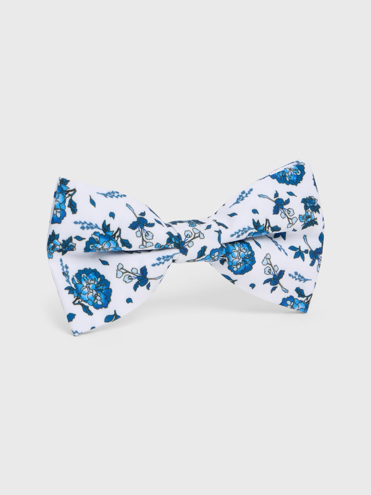 Noeud Papillon Motif Fleuri Bleu