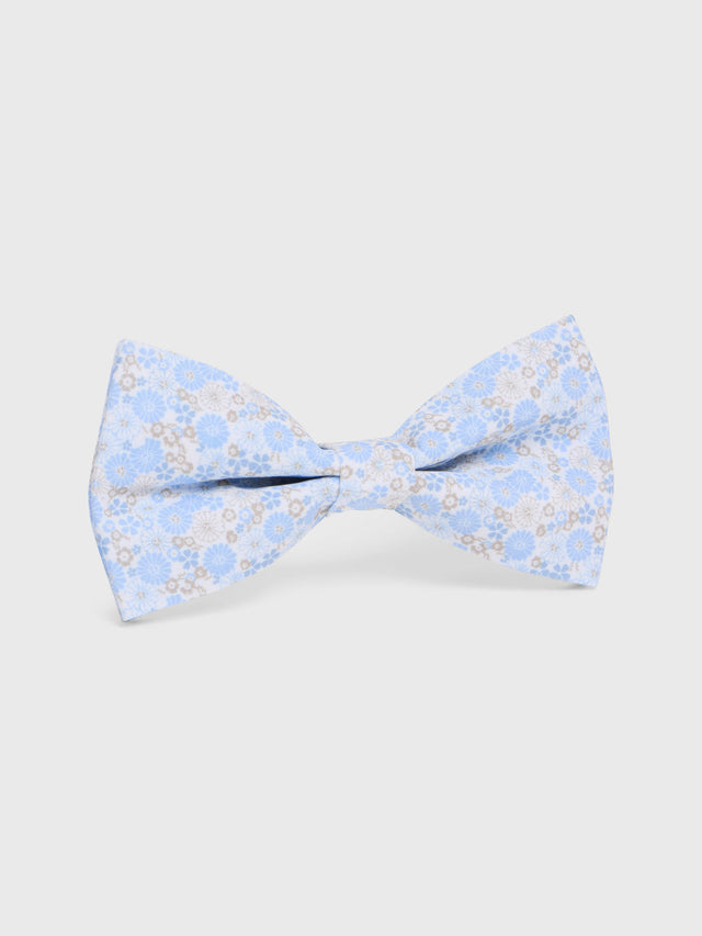 Noeud papillon à motif fleuri bleu jeans