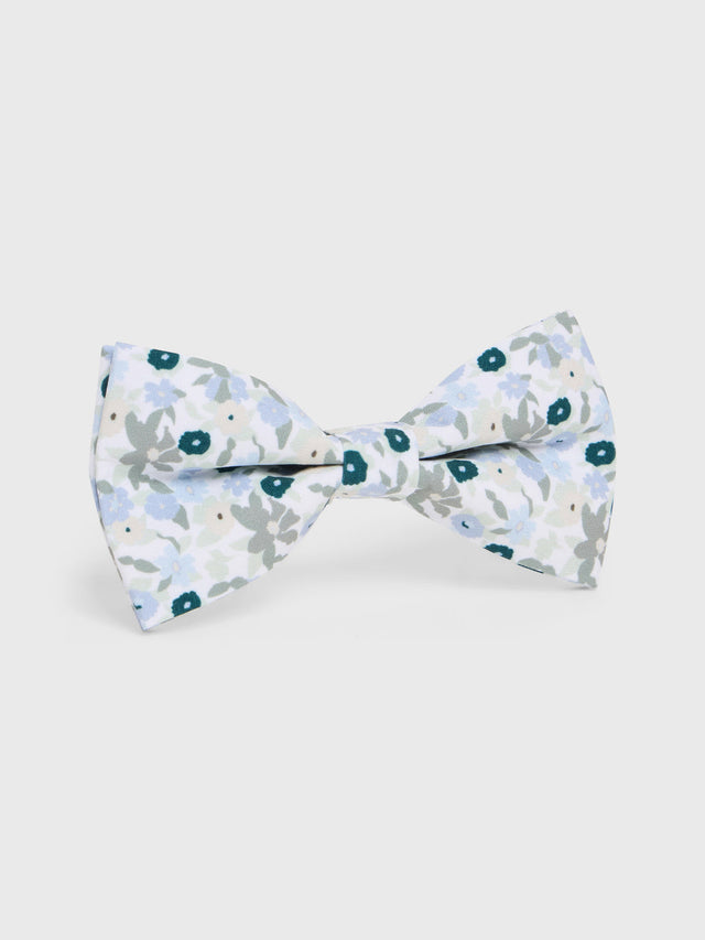 Noeud papillon à motif fleuri kaki