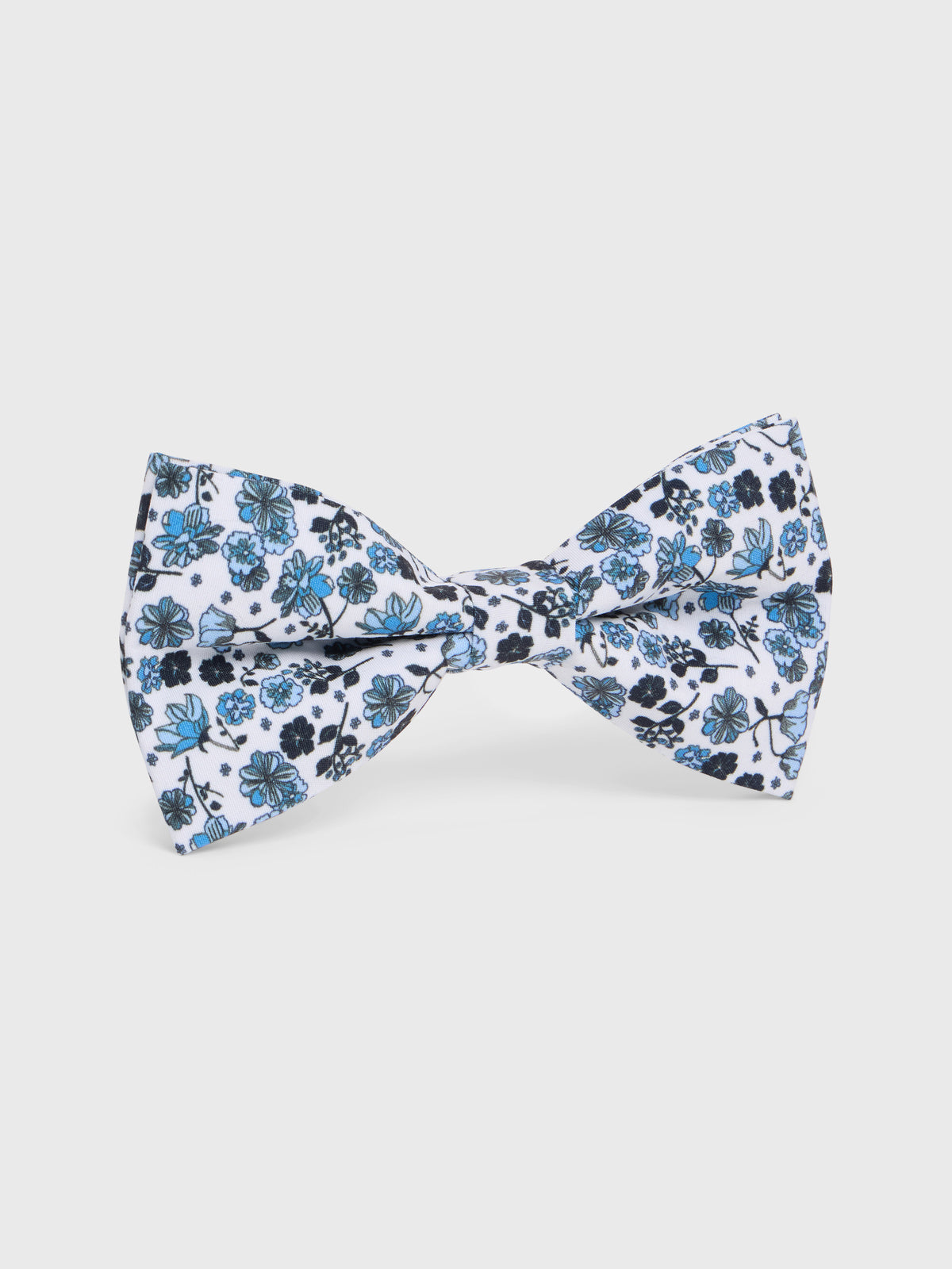 Noeud Papillon Motif Fleuri Bleu Marine