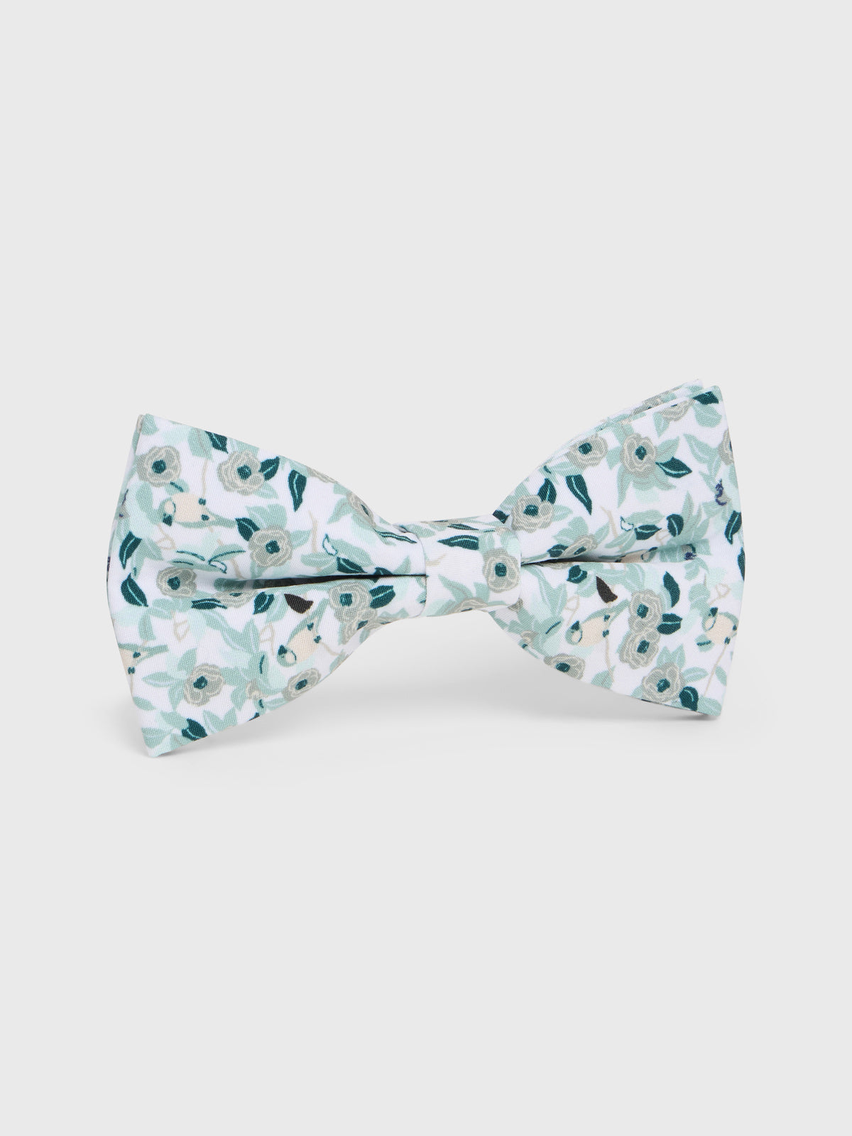 Noeud Papillon Motif Fleuri Bleu Prusse Et Vert