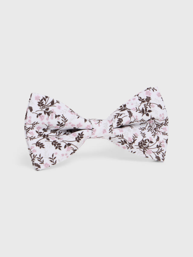 Noeud papillon à motif fleuri rose