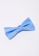 Noeud-papillon en soie unie bleu clair