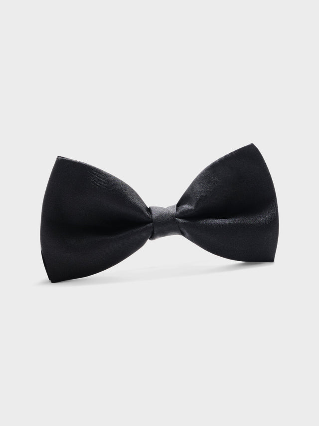 Noeud-papillon en soie unie noire