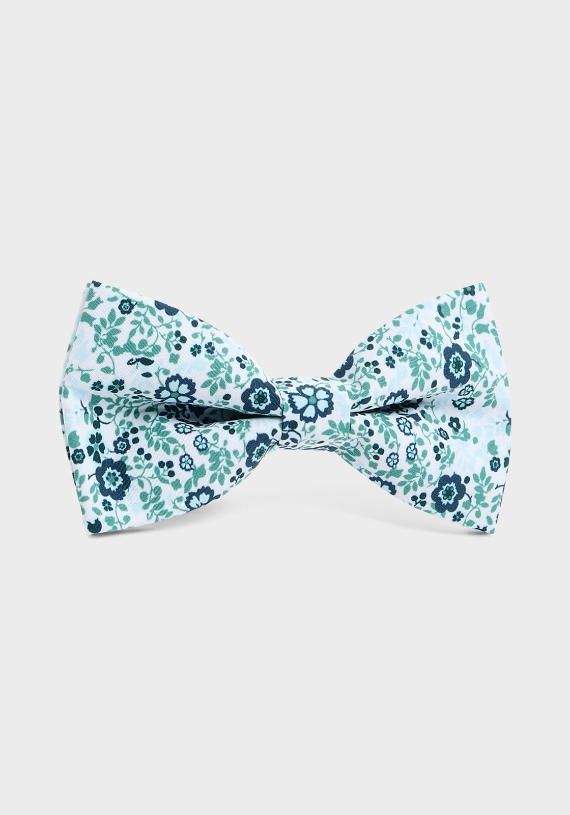 Noeud Papillon Motif Fleuri Vert Bouteille