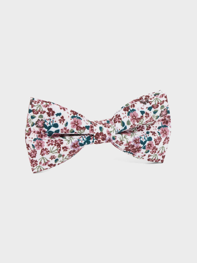 Noeud papillon à motif fleuri violet