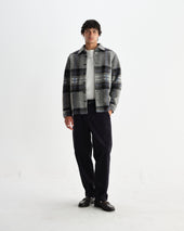 Nolan Grey And Blue Check Wool Overshirt