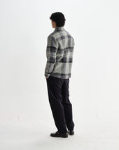 Nolan Grey And Blue Check Wool Overshirt