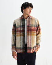 Nolan Natural And Multicolour Check Wool Overshirt