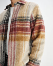 Nolan Natural And Multicolour Check Wool Overshirt