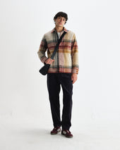 Nolan Natural And Multicolour Check Wool Overshirt