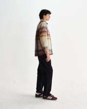 Nolan Natural And Multicolour Check Wool Overshirt