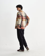 Nolan Natural And Multicolour Check Wool Overshirt