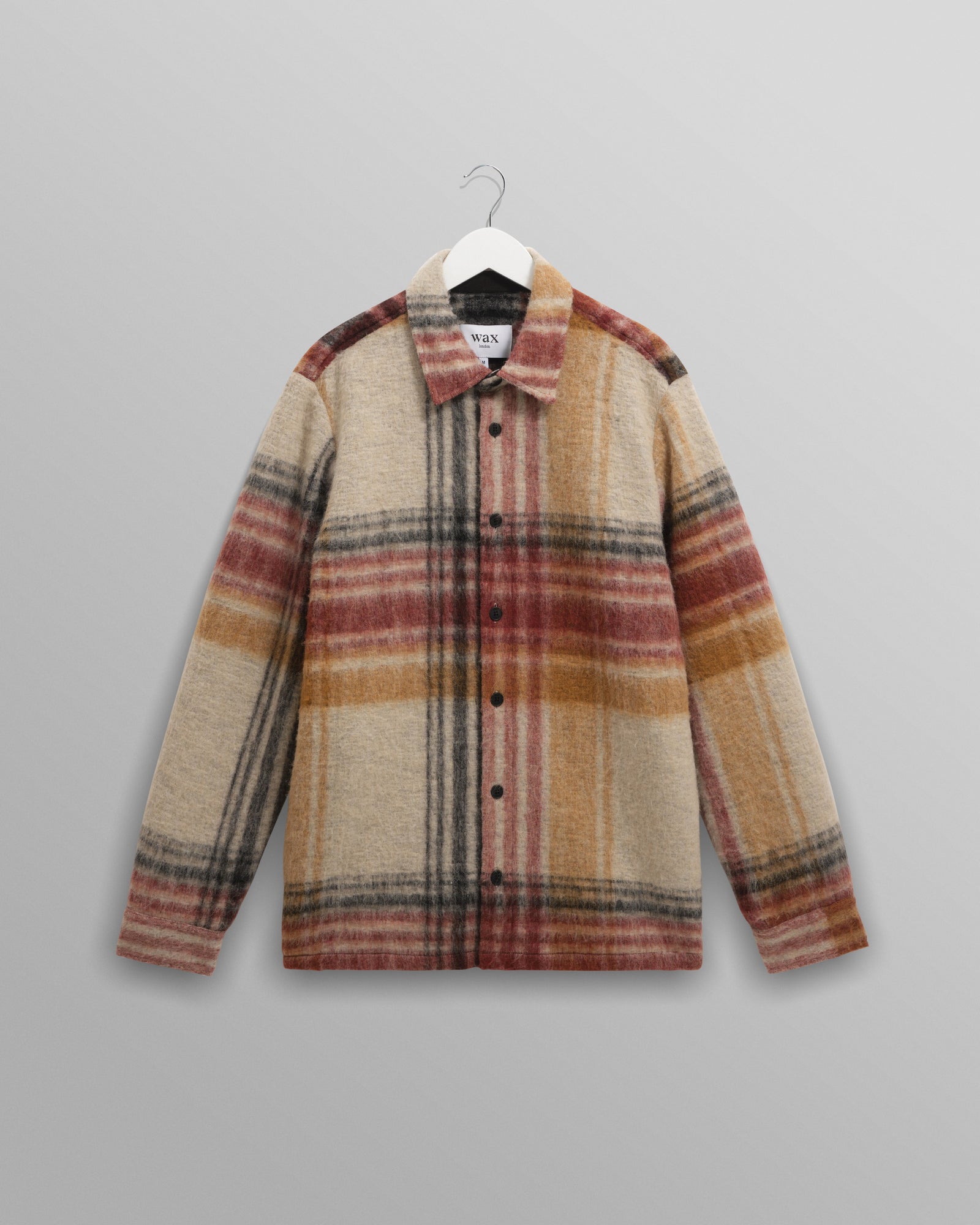 Nolan Natural And Multicolour Check Wool Overshirt