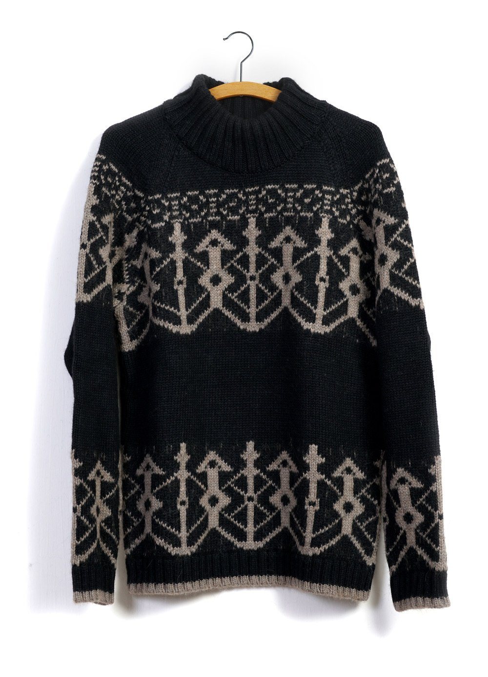 Normann Pattern Knit Sweater Coal Stone