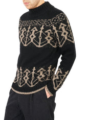 Normann Pattern Knit Sweater Coal Stone
