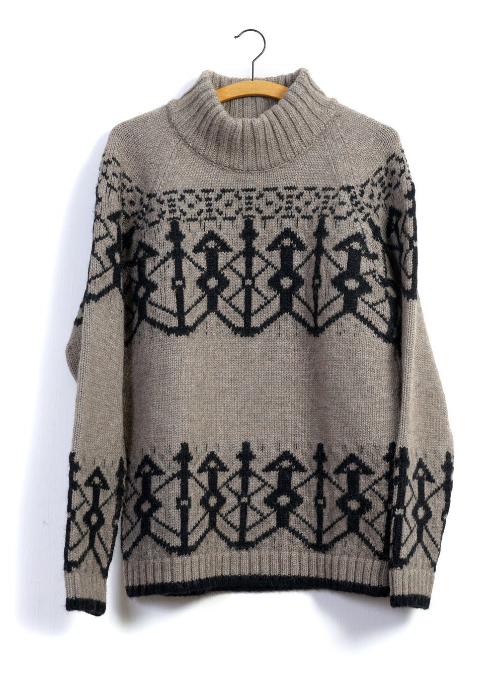 Normann Pattern Knit Sweater Coal