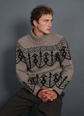 Normann Pattern Knit Sweater Coal