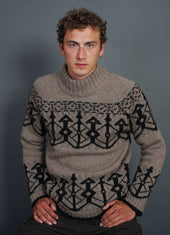 Normann Pattern Knit Sweater Coal