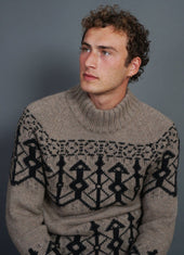 Normann Pattern Knit Sweater Coal
