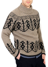 Normann Pattern Knit Sweater Coal