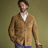 Nut Four Pocket Suede Cashmere Chianti Jacket