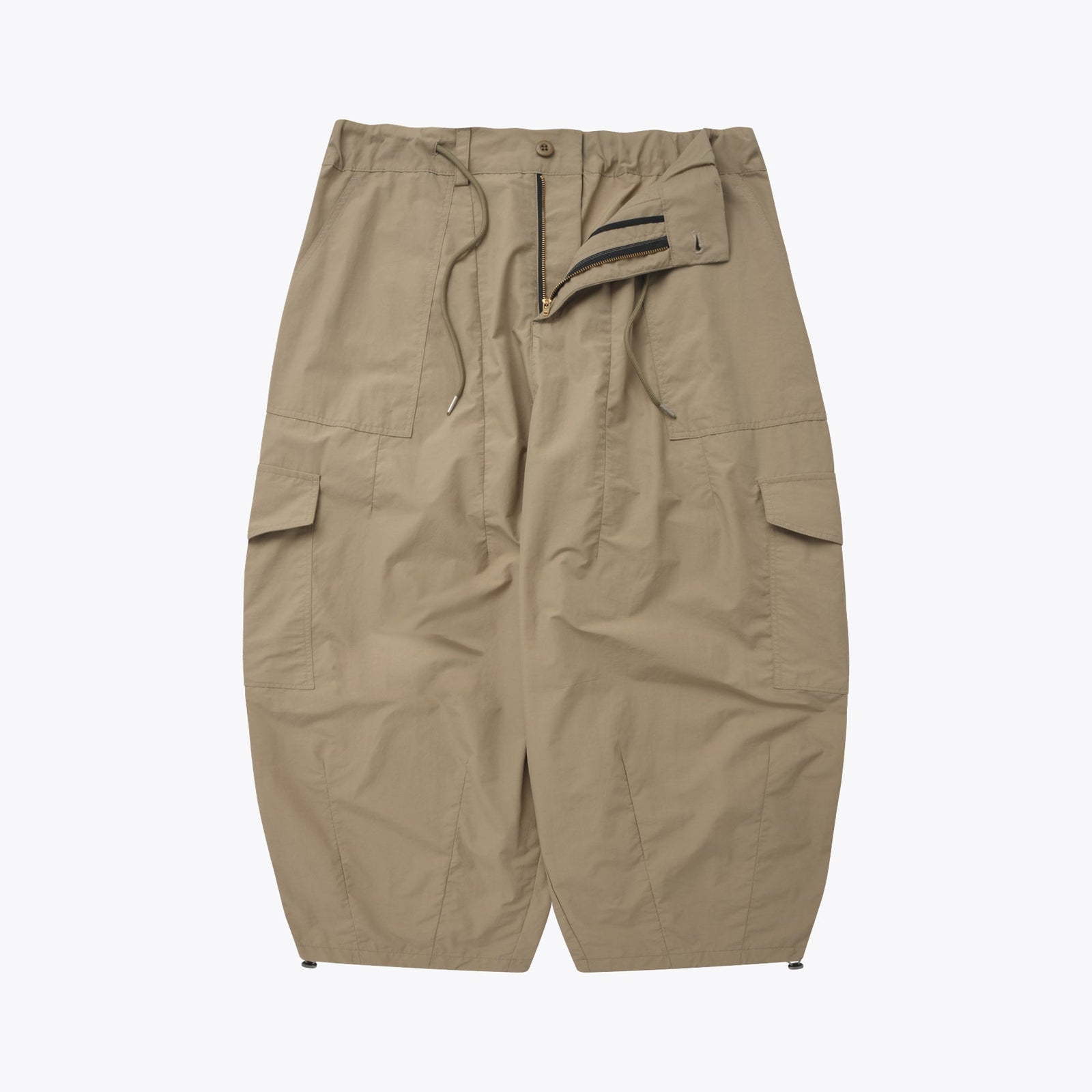 Nylon Cargo Balloon Pants Beige