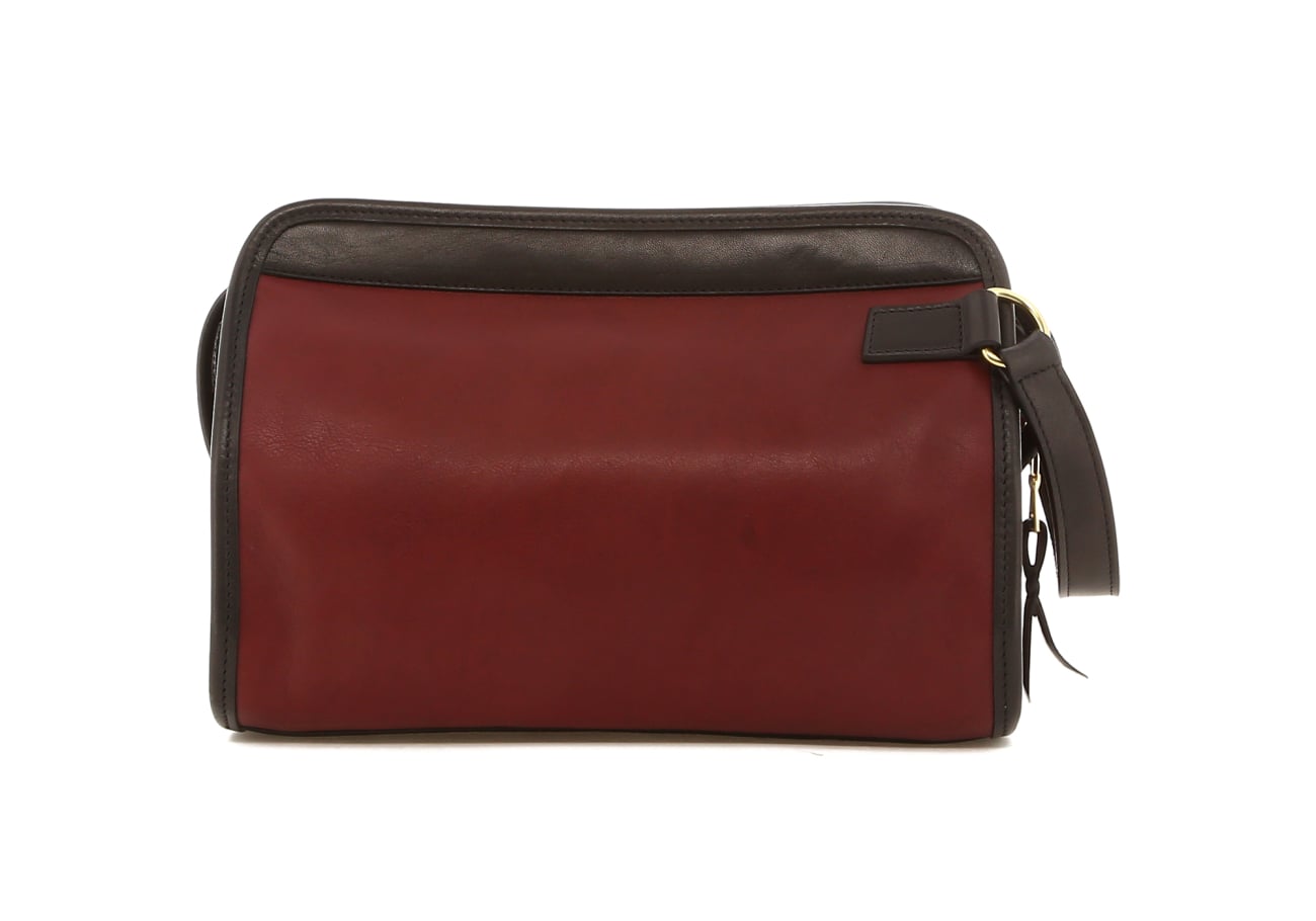 Large Travel Kit - Windsor Wine/Black - Tumbled Leather