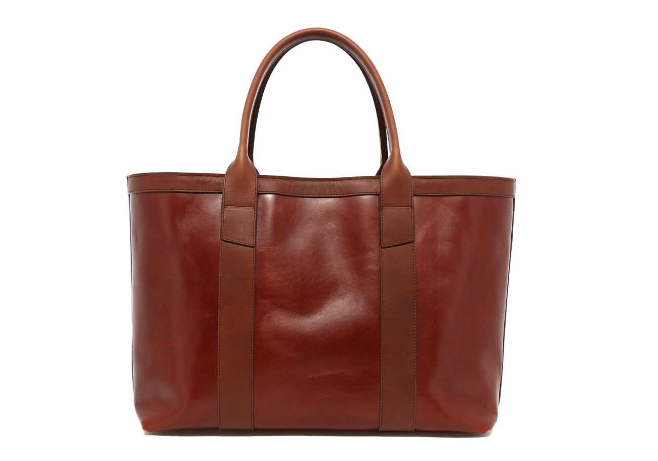 Large Working Tote - Cinnamon/Mink -Tumbled Leather - Brown Interior