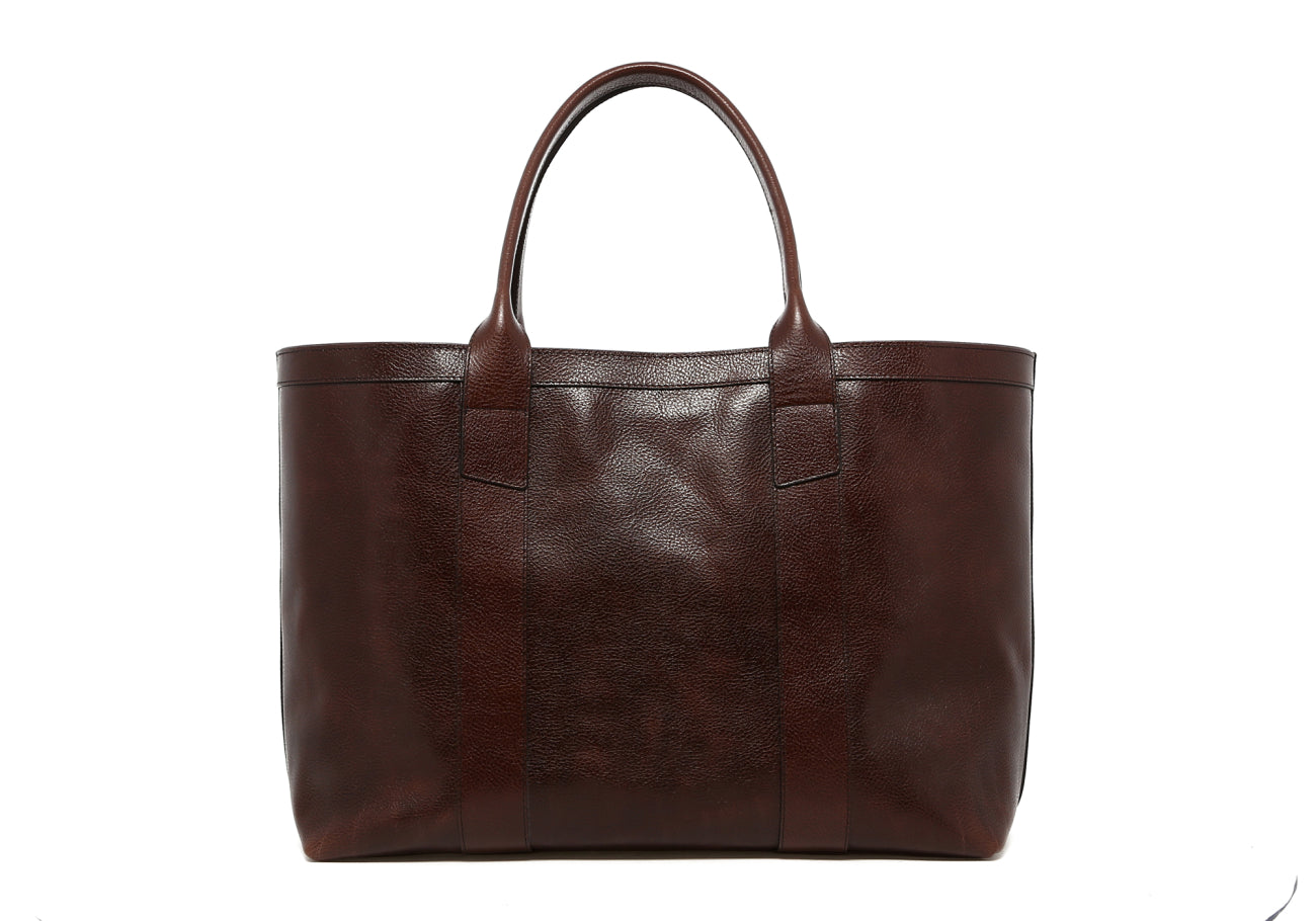 Large Working Tote - Potting Soil Brown - Tumbled Leather - Linen Interior