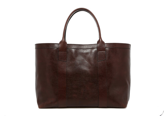 Large Working Tote - Potting Soil Brown - Tumbled Leather - Linen Interior