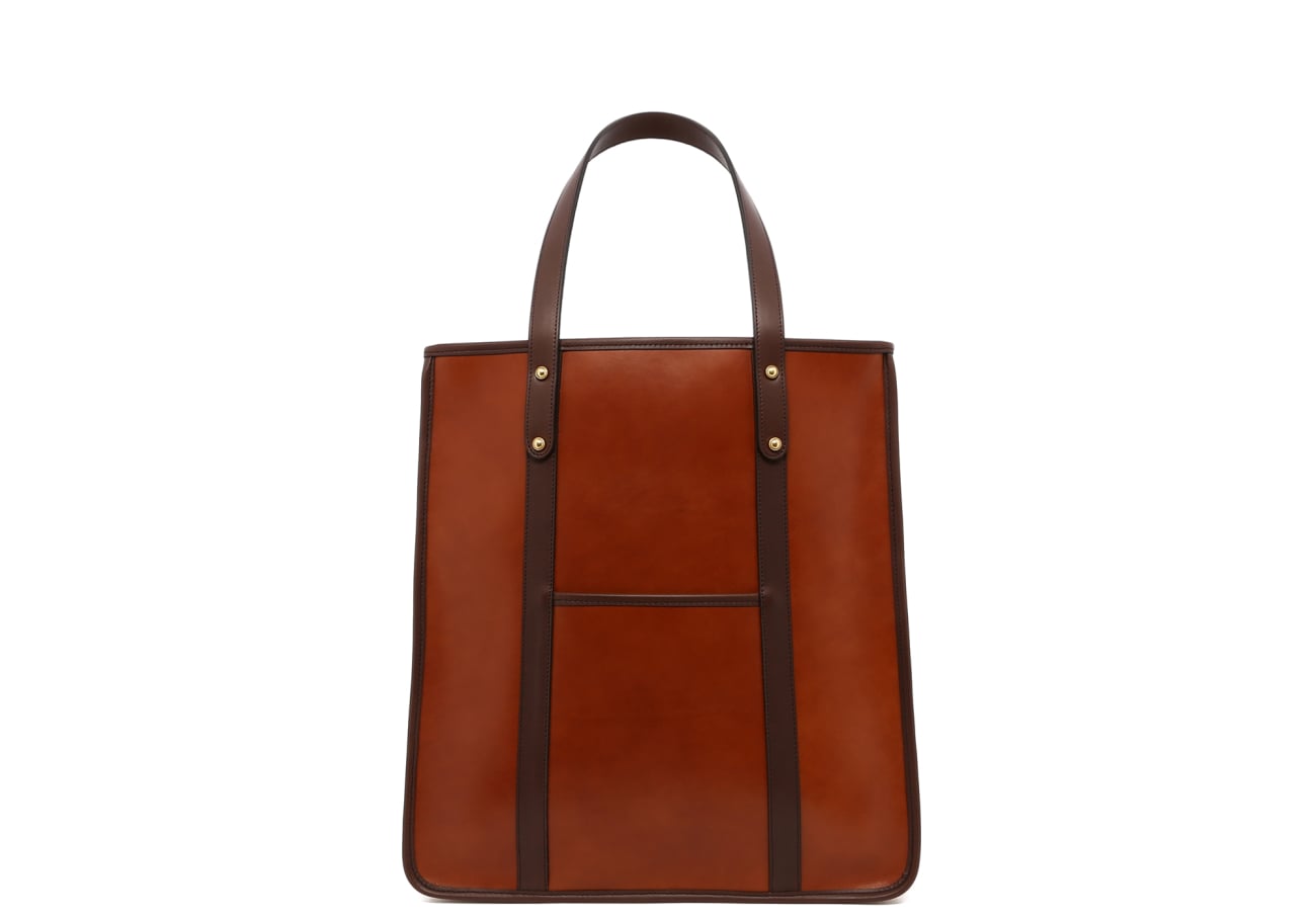 Market Tote - Sugar Almond/Chocolate - Belting Leather - Unlined